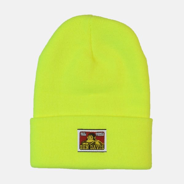Cuffed Knit Beanie - Safety Yellow